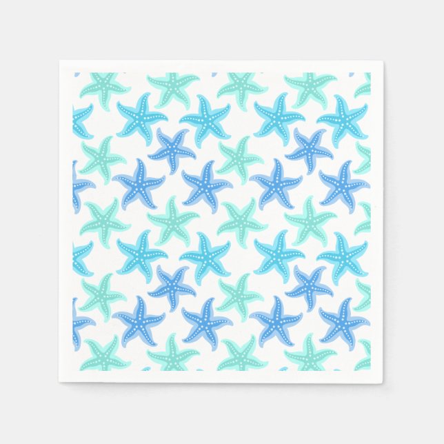 Servilleta De Papel Starfish azul turquesa (Anverso)