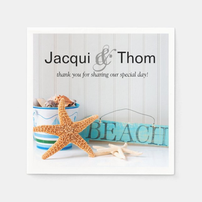 Servilleta De Papel Starfish Beach Cocktail Fiesta (Anverso)