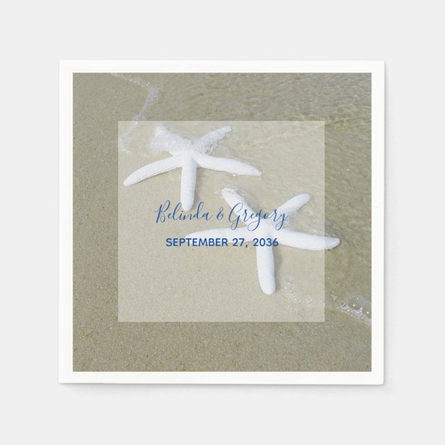Servilleta De Papel Starfish Beach Wedding (Anverso)