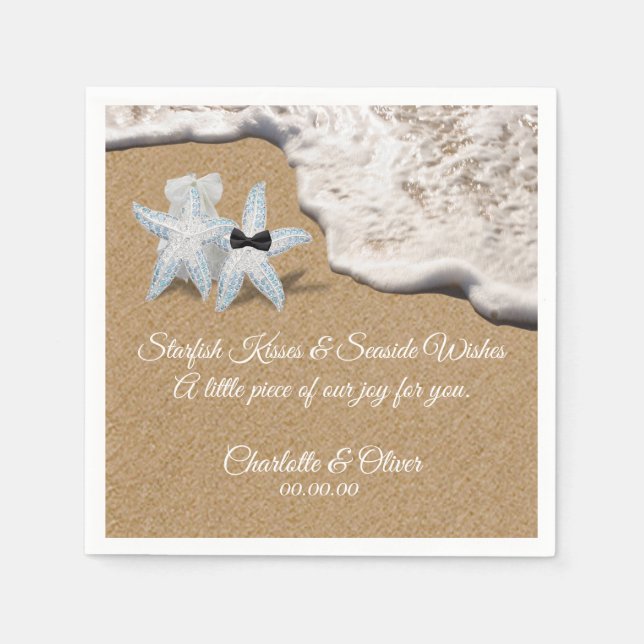 Servilleta De Papel Starfish Beach Wedding Napkin (Anverso)