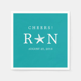 Servilleta De Papel Starfish turquesa verde azulado | BODA