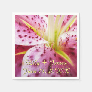 Servilleta De Papel Stargazer Lily Bright Magenta Floral