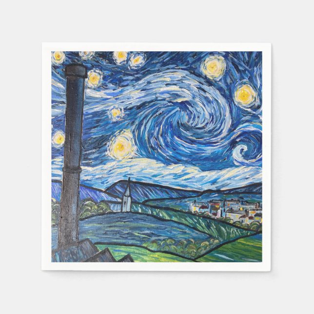 Servilleta De Papel Starry Night Belmont Lancashire (Anverso)