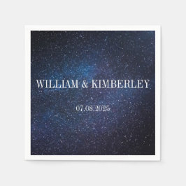 Servilleta De Papel Starry Night Sky Galaxy Elegant Wedding Napkin
