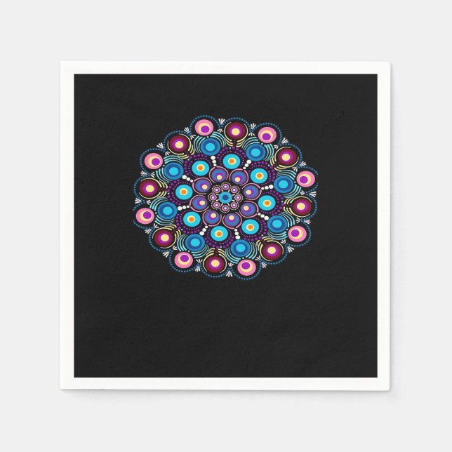 Servilleta De Papel Starry Night Whimsigoth Dot Mandala (Anverso)
