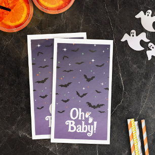Servilleta De Papel Starry Sky Dusk Bats Oh Baby Halloween Shower