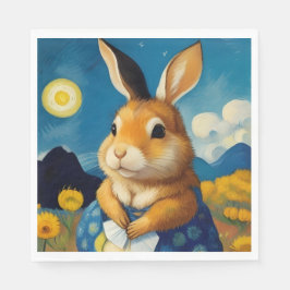 Servilleta De Papel Starry Spring Bunny Paper Napkin