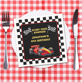 Servilleta De Papel Start Your Engines! Fun Racing Driver Birthday