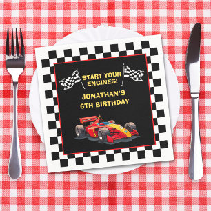 Servilleta De Papel Start Your Engines! Fun Racing Driver Birthday 