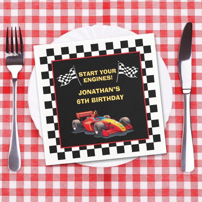 Servilleta De Papel Start Your Engines! Fun Racing Driver Birthday  (Subido por el creador)