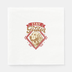 Servilleta De Papel Stay Golden Retriever Perro Diamante Rojo_1