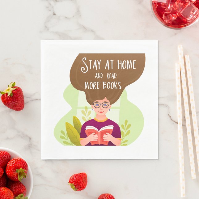 Servilleta De Papel Stay Home Read More Books Book Lover (Subido por el creador)