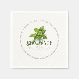 Servilleta De Papel Stay Minty Derby Party Cute Saying Watercolor