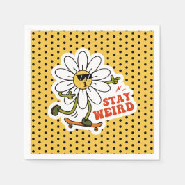 Servilleta De Papel Stay Weird Skateboarding Daisy