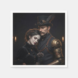 Servilleta De Papel Steampunk Gothic Paar