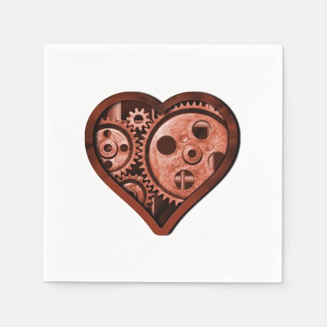 Servilleta De Papel Steampunk Heart (Anverso)