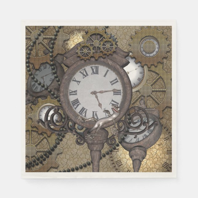 Servilleta De Papel Steampunk, ¿puedes llevar el gecko divertido? (Anverso)