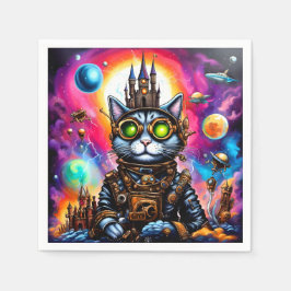 Servilleta De Papel Steampunk Space Cat I