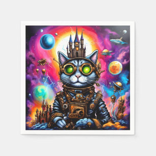 Servilleta De Papel Steampunk Space Cat I