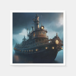 Servilleta De Papel Steampunk Tugboat On A Cloudy Day Mousepad