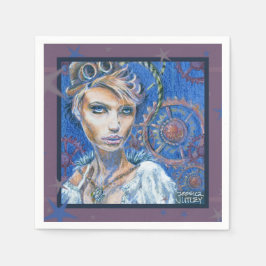 Servilleta De Papel Steampunk Woman Fantasy Victorian Retrato