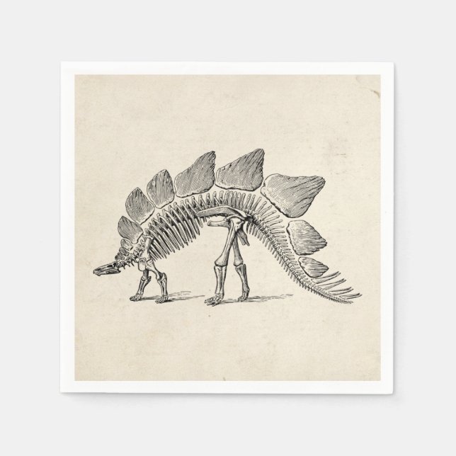 Servilleta De Papel Stegosaurus Dinosaur Skeleton Fossil (Anverso)