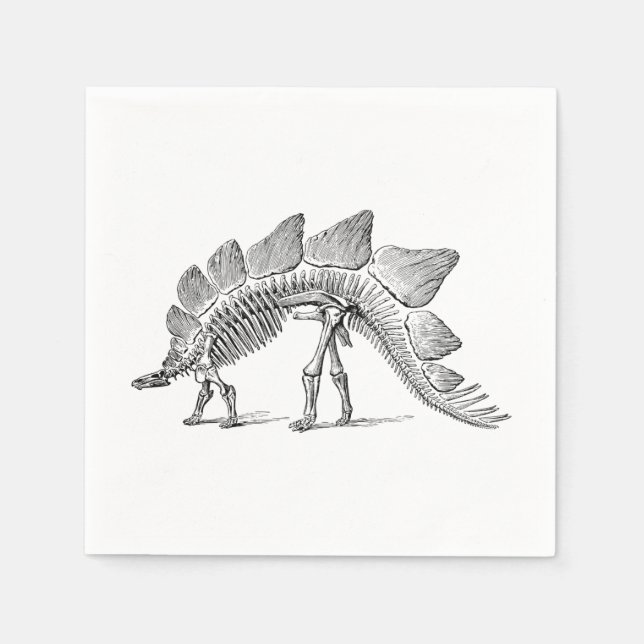 Servilleta De Papel Stegosaurus Dinosaur Skeleton Fossil (Anverso)