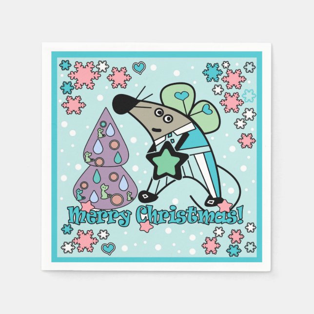 Servilleta De Papel stickers de Navidad, año nuevo (Anverso)