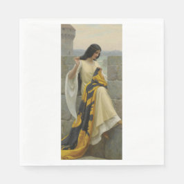 Servilleta De Papel Stitching the Standard Flag (Mujer medieval)