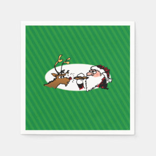 Servilleta De Papel Stogie Smoking Santa Funny Green Stripe Navidades