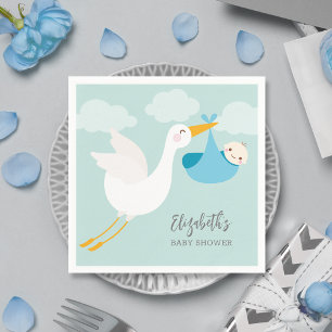 Servilleta De Papel Stork Bundle Boy Baby Shower Napkins