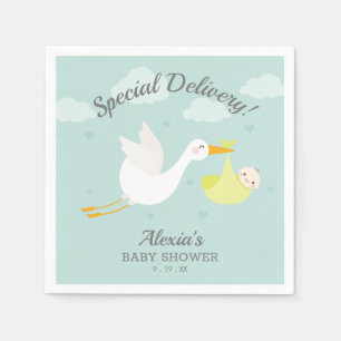 Servilleta De Papel Stork Yellow Baby Bundle Baby Shower