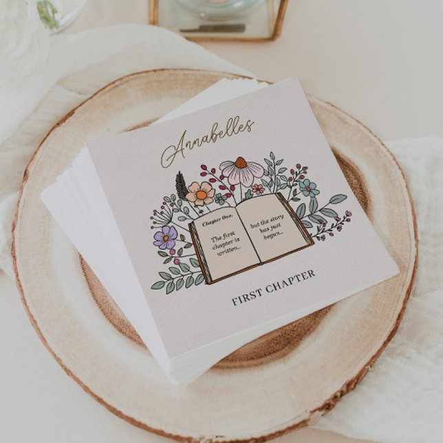 Servilleta De Papel Story Book First Chapter Floral Girls Birthday (Subido por el creador)