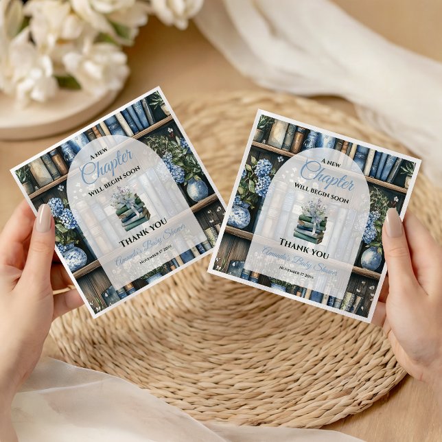 Servilleta De Papel Storybook Blue Boy Library Book Baby Shower (Subido por el creador)