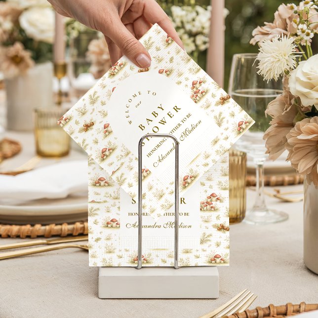 Servilleta De Papel Storybook Mushroom Woodland Baby Shower (Subido por el creador)