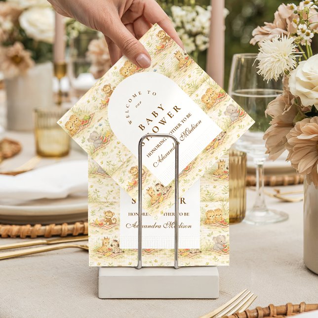 Servilleta De Papel Storybook Safari Animals Baby Shower (Subido por el creador)