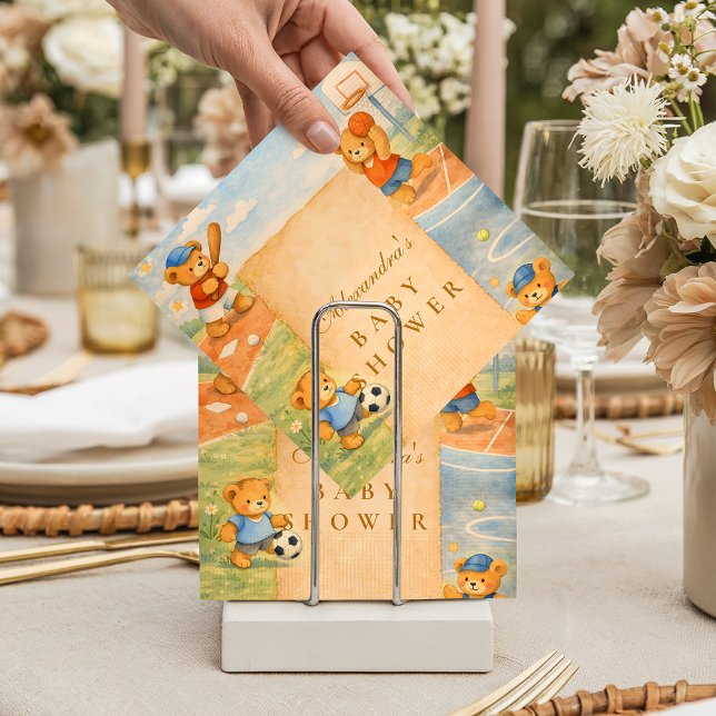 Servilleta De Papel Storybook Sports Teddy Bears Baby Shower (Subido por el creador)