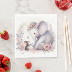 Servilleta De Papel Storybook Woodland Babia Elefante Y Ratón