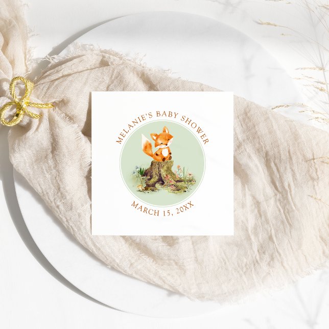 Servilleta De Papel Storybook Woodland Fox Baby Shower (Subido por el creador)