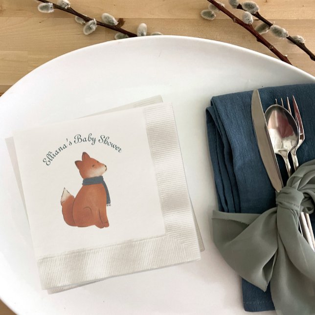 Servilleta De Papel Storybook Woodland Friends Fox Baby Shower (Subido por el creador)