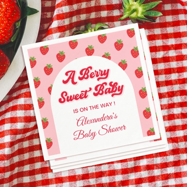 Servilleta De Papel Strawberry Baby Shower (Subido por el creador)