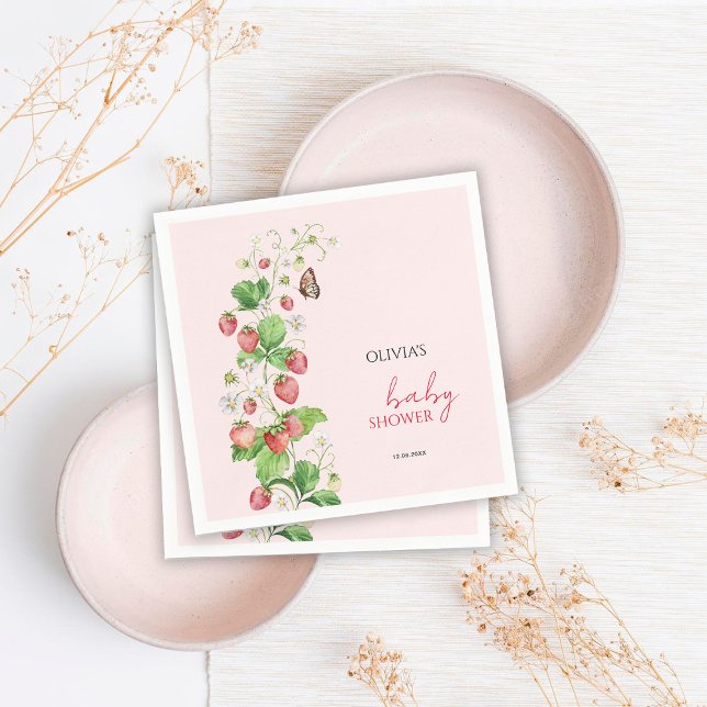 Servilleta De Papel Strawberry Baby Shower (Subido por el creador)