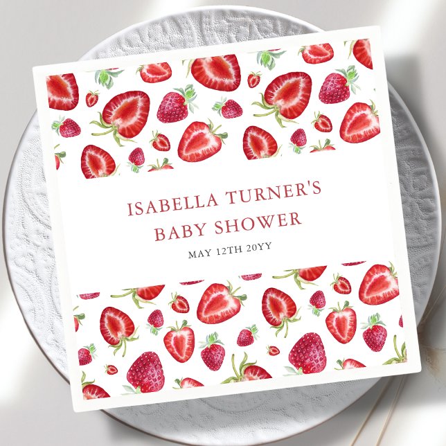 Servilleta De Papel Strawberry Baby Shower (Subido por el creador)