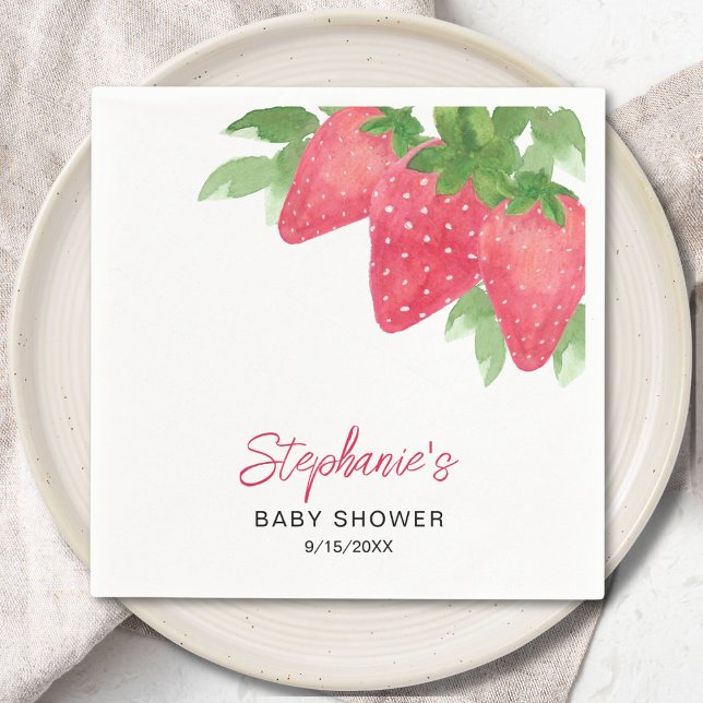 Servilleta De Papel Strawberry Baby Shower (Subido por el creador)