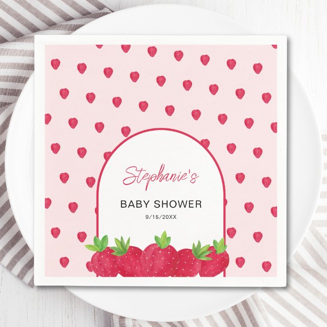 Servilleta De Papel Strawberry Baby Shower (Subido por el creador)