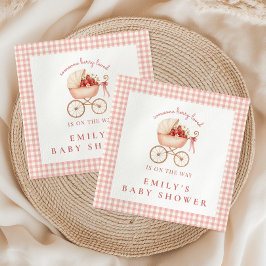 Servilleta De Papel Strawberry Berry Loved Girls Baby Shower
