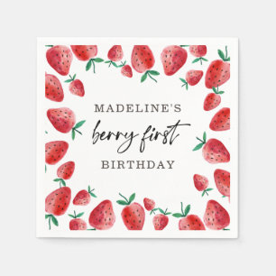 Servilleta De Papel Strawberry Berry Primer Chica Primera Napkins de C