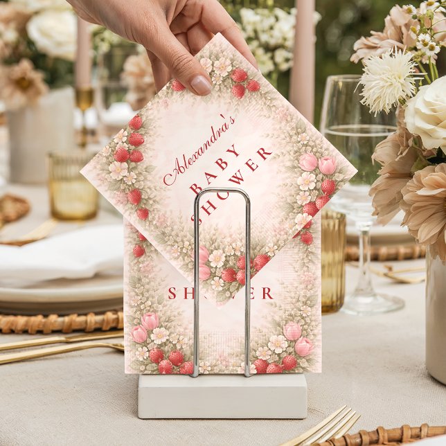 Servilleta De Papel Strawberry Berry Sweet Baby Shower (Subido por el creador)