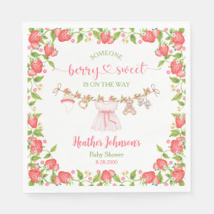 Servilleta De Papel Strawberry Berry Sweet Clothesline Baby Shower