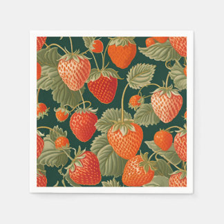 Servilleta De Papel Strawberry Illustration Birthday Party Napkins